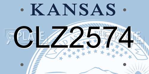 CLZ2574 Kansas License Plate
