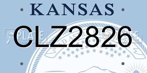 CLZ2826 Kansas License Plate