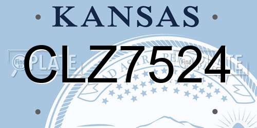 CLZ7524 Kansas License Plate