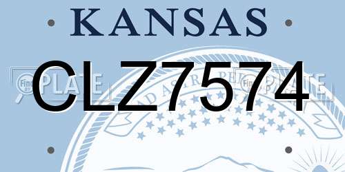 CLZ7574 Kansas License Plate