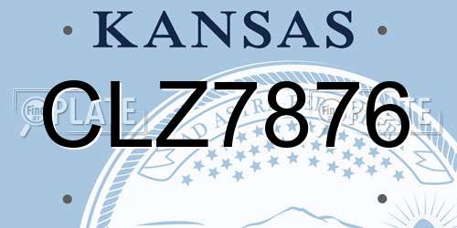 CLZ7876 Kansas License Plate