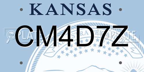 CM4D7Z Kansas License Plate