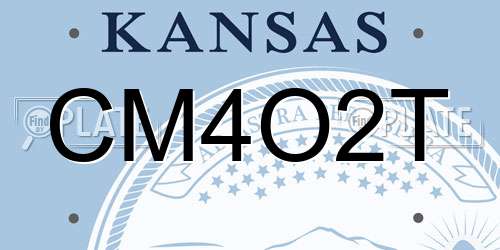 CM4O2T Kansas License Plate