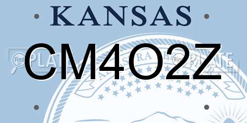 CM4O2Z Kansas License Plate