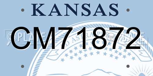 CM71872 Kansas License Plate