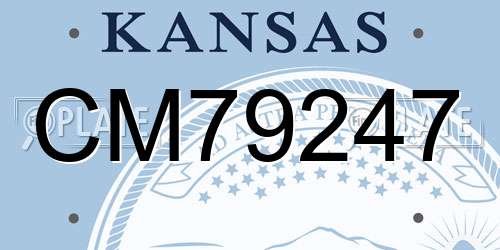 CM79247 Kansas License Plate