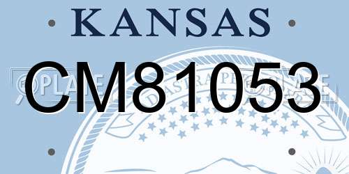 CM81053 Kansas License Plate