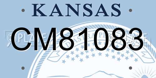 CM81083 Kansas License Plate