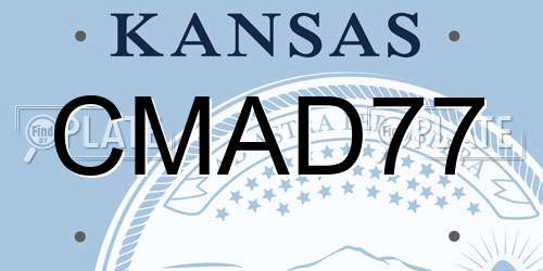 CMAD77 Kansas License Plate