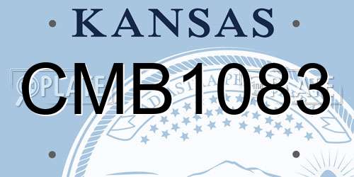 CMB1083 Kansas License Plate