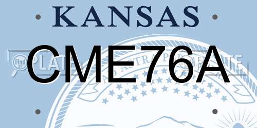 CME76A Kansas License Plate