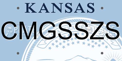 CMGSSZS Kansas License Plate