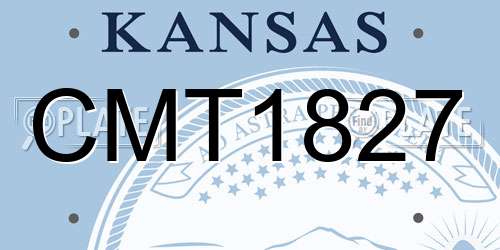CMT1827 Kansas License Plate