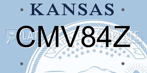 CMV84Z Kansas License Plate