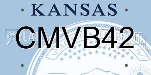 CMVB42 Kansas License Plate