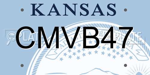 CMVB47 Kansas License Plate