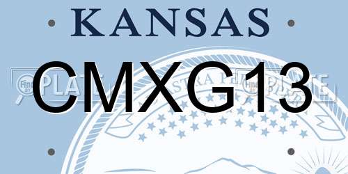 CMXG13 Kansas License Plate