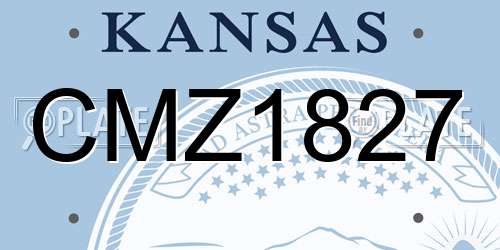 CMZ1827 Kansas License Plate