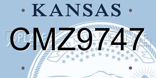 CMZ9747 Kansas License Plate