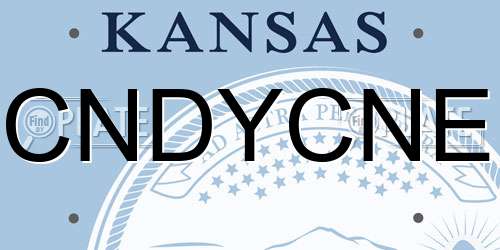 CNDYCNE Kansas License Plate