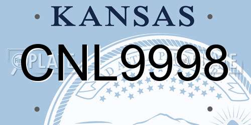 CNL9998 Kansas License Plate