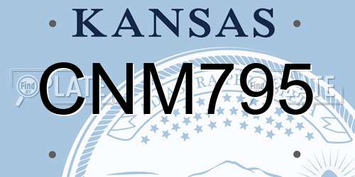 CNM795 Kansas License Plate