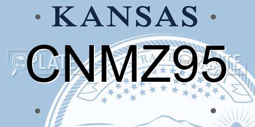 CNMZ95 Kansas License Plate