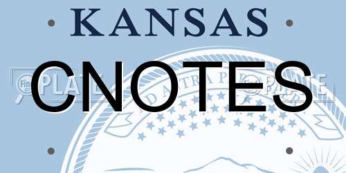 CNOTES Kansas License Plate