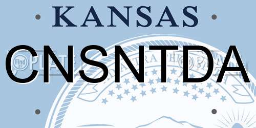 CNSNTDA Kansas License Plate
