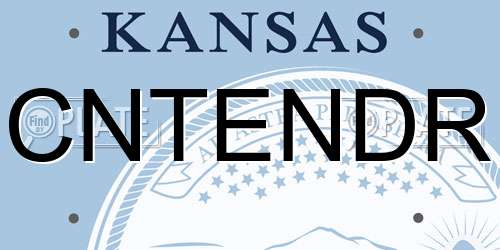CNTENDR Kansas License Plate