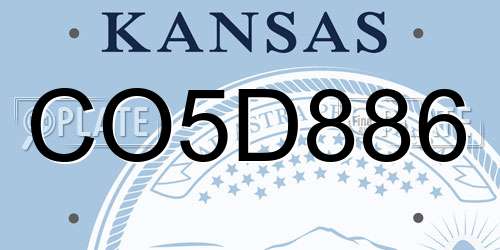 CO5D886 Kansas License Plate