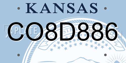CO8D886 Kansas License Plate