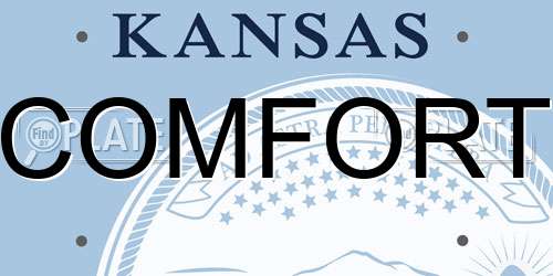 COMFORT Kansas License Plate