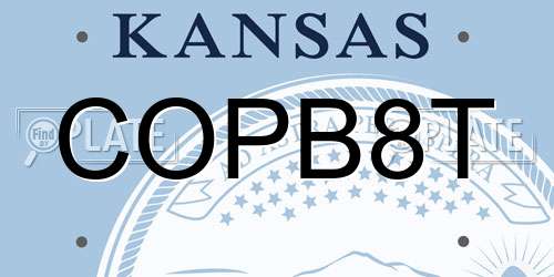 COPB8T Kansas License Plate