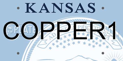 COPPER1 Kansas License Plate