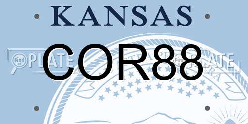 COR88 Kansas License Plate