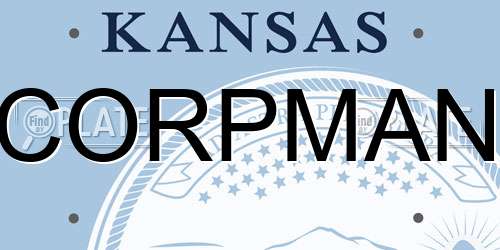 CORPMAN Kansas License Plate