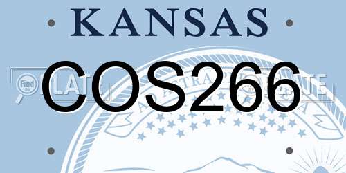 COS266 Kansas License Plate