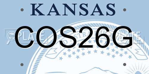 COS26G Kansas License Plate