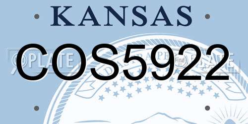 COS5922 Kansas License Plate