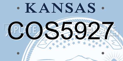 COS5927 Kansas License Plate