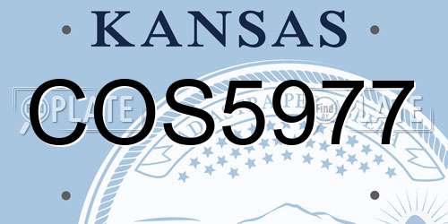 COS5977 Kansas License Plate