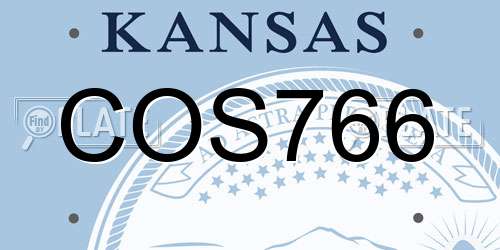 COS766 Kansas License Plate