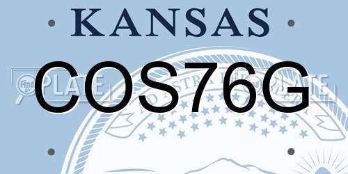 COS76G Kansas License Plate