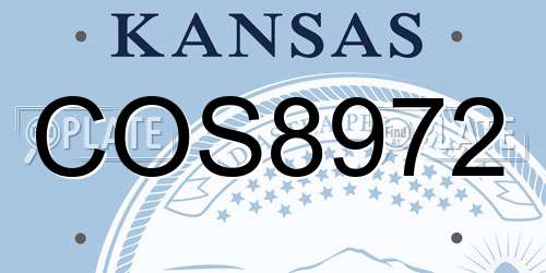 COS8972 Kansas License Plate