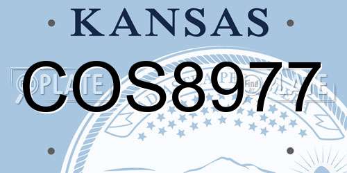 COS8977 Kansas License Plate