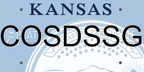 COSDSSG Kansas License Plate