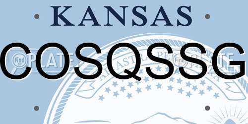 COSQSSG Kansas License Plate