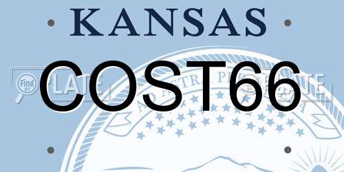 COST66 Kansas License Plate
