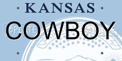 COWBOY Kansas License Plate